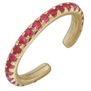 14k Yellow Gold Ruby Pavé Ear Cuff